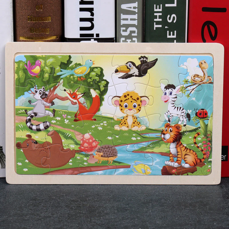 Puzzle en Bois Éducatif pour Enfants – Coffret Métal – Jeux d’Assemblage Animaux, Véhicules et Scènes de la Vie – Mixte 3 Ans+ - Image 20