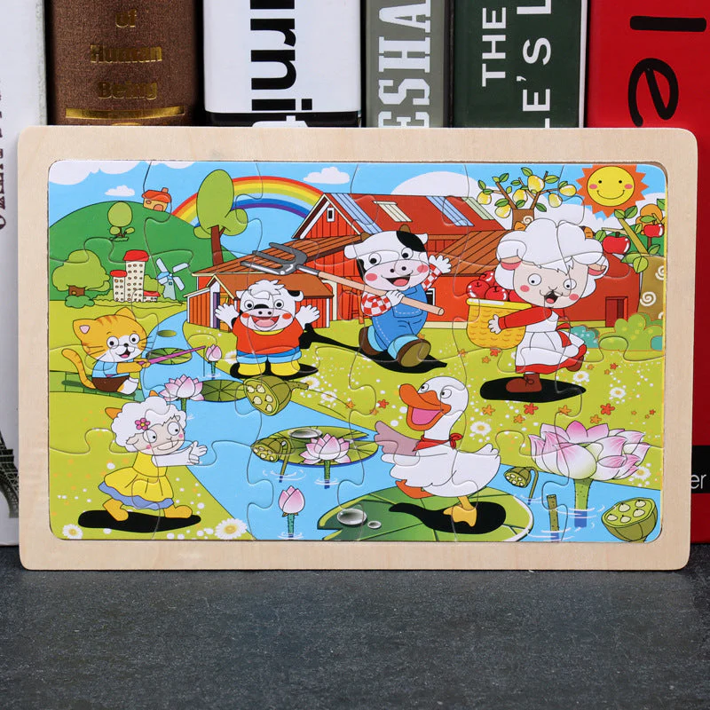 Puzzle en Bois Éducatif pour Enfants – Coffret Métal – Jeux d’Assemblage Animaux, Véhicules et Scènes de la Vie – Mixte 3 Ans+ - Image 21