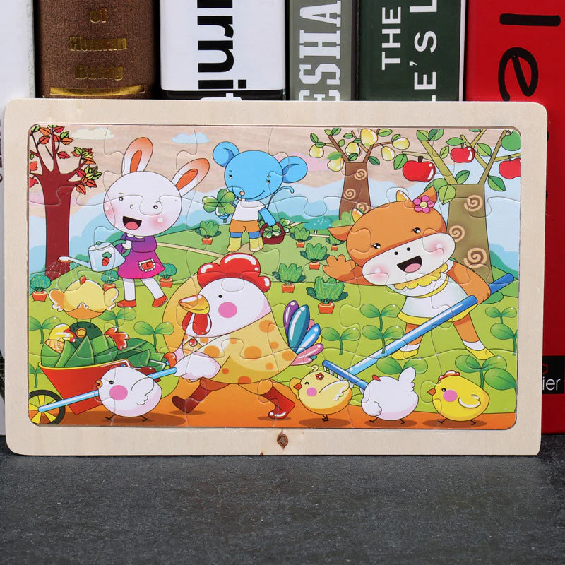 Puzzle en Bois Éducatif pour Enfants – Coffret Métal – Jeux d’Assemblage Animaux, Véhicules et Scènes de la Vie – Mixte 3 Ans+ - Image 22