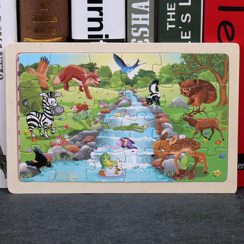 Puzzle en Bois Éducatif pour Enfants – Coffret Métal – Jeux d’Assemblage Animaux, Véhicules et Scènes de la Vie – Mixte 3 Ans+ - Image 24