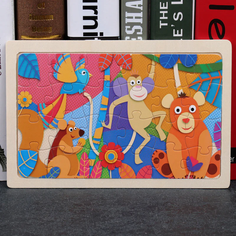 Puzzle en Bois Éducatif pour Enfants – Coffret Métal – Jeux d’Assemblage Animaux, Véhicules et Scènes de la Vie – Mixte 3 Ans+ - Image 25