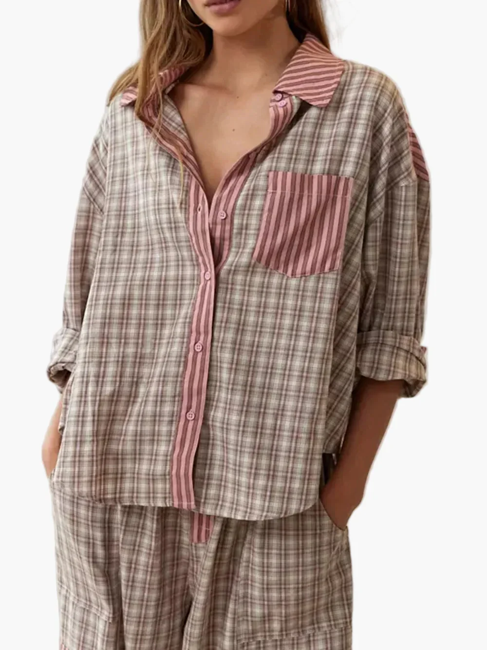 Pyjama Décontracté Deux Pièces Femme Style Tendance Maison et Nuit - Image 5