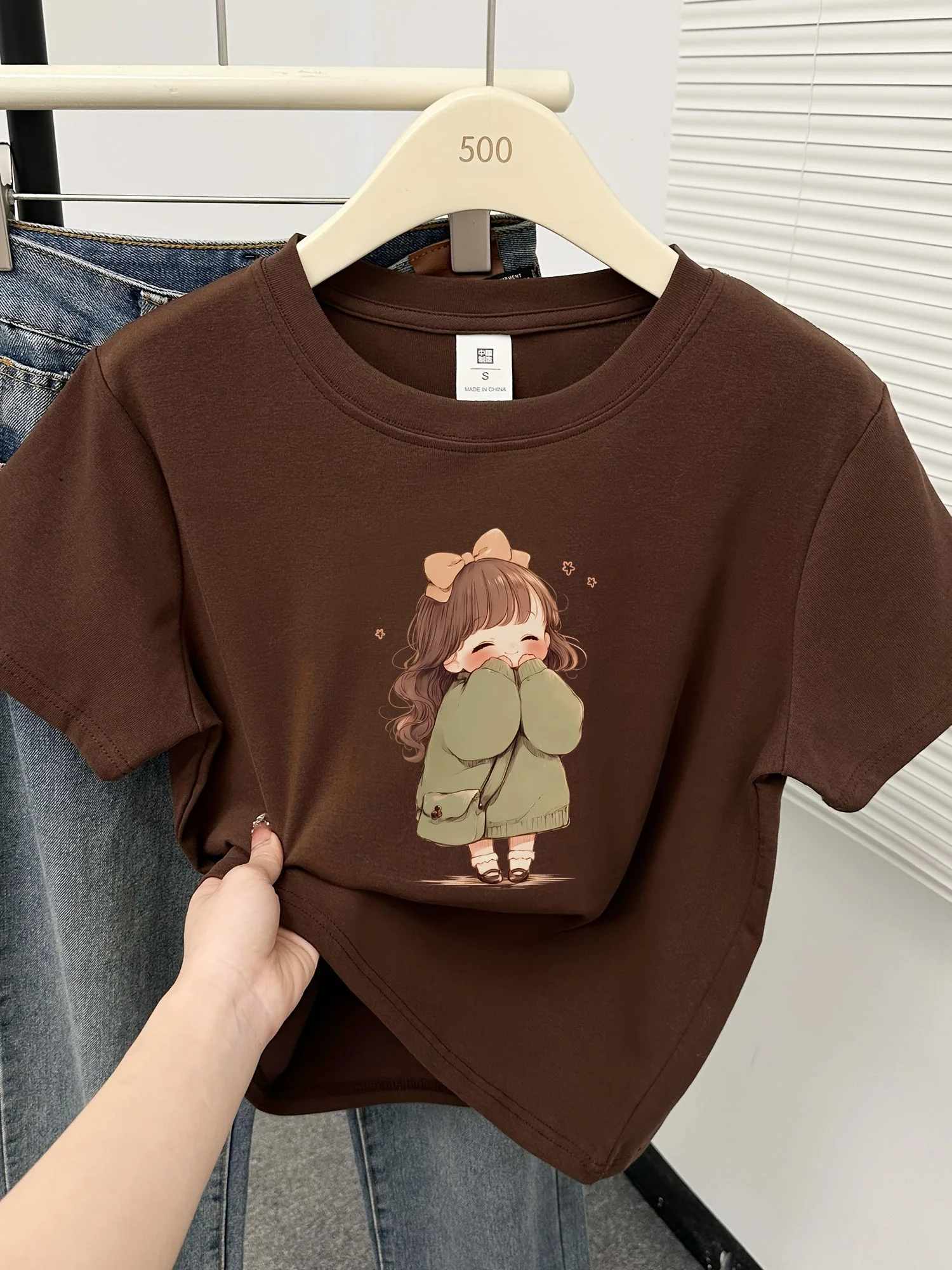 Pyjama d'été femme style mignon haut manches courtes et pantalon à carreaux - Image 2