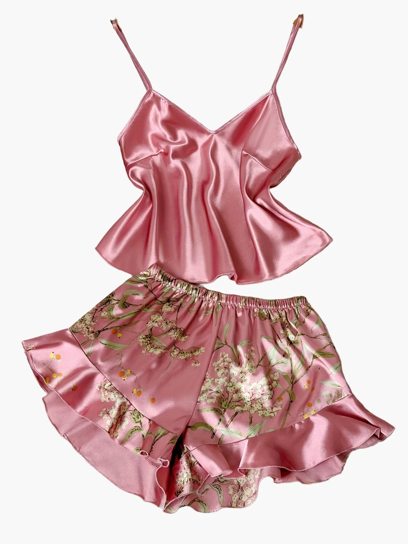Pyjama Femme Style Élégant Décontracté à Bretelles Imprimé Fleuri – Ensemble Haut et Short d'Été - Image 13