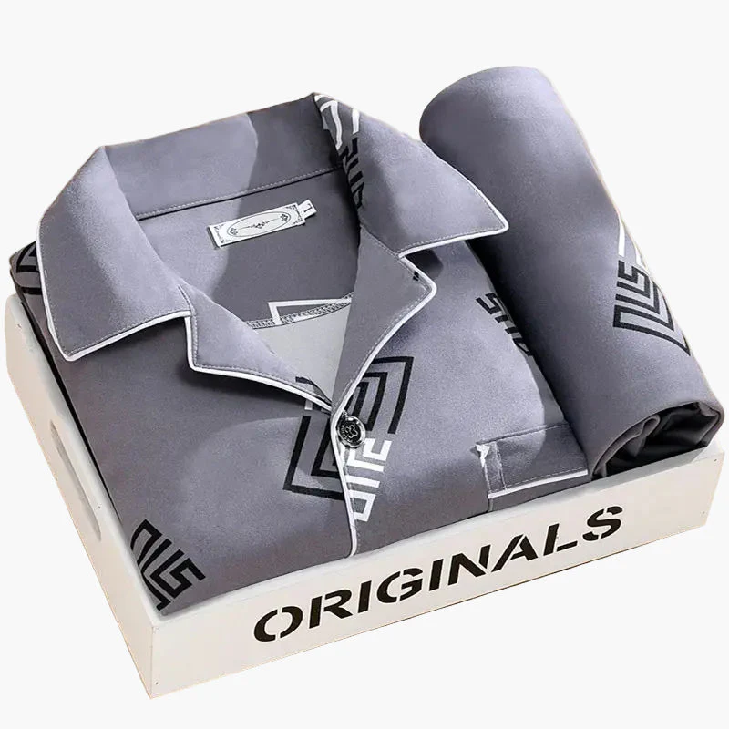 Pyjama Homme Élégant Motif Plumes – Ensemble Confort Nuit et Détente - Image 10