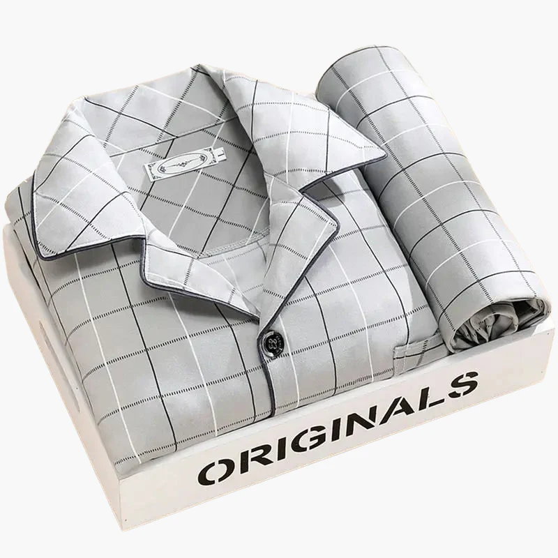 Pyjama Homme Élégant Motif Plumes – Ensemble Confort Nuit et Détente - Image 2