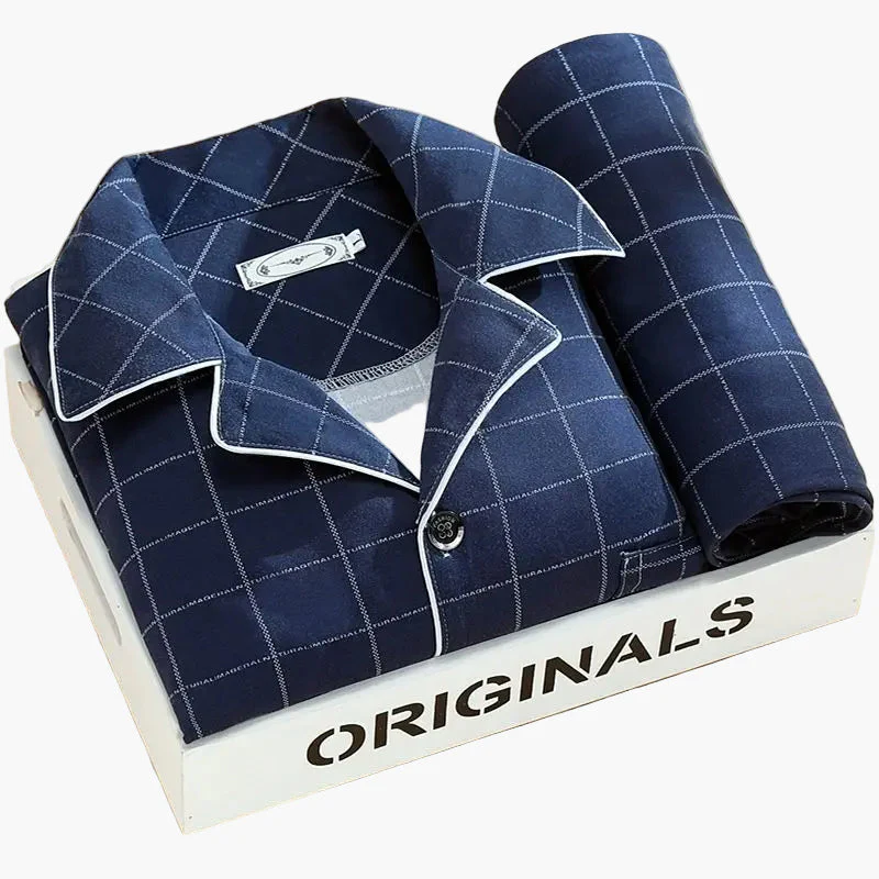 Pyjama Homme Élégant Motif Plumes – Ensemble Confort Nuit et Détente - Image 3
