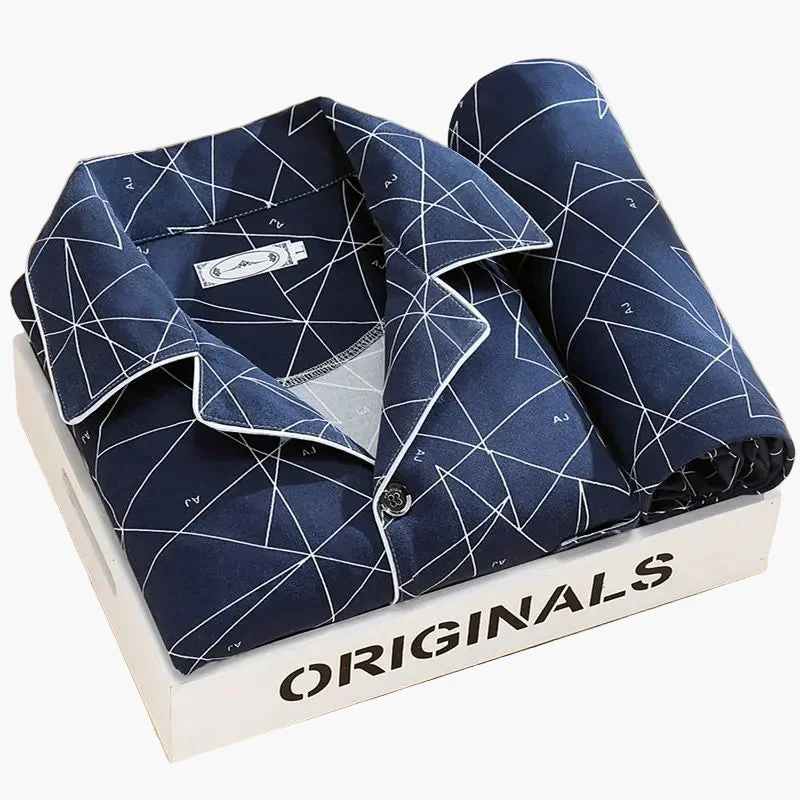 Pyjama Homme Élégant Motif Plumes – Ensemble Confort Nuit et Détente - Image 7