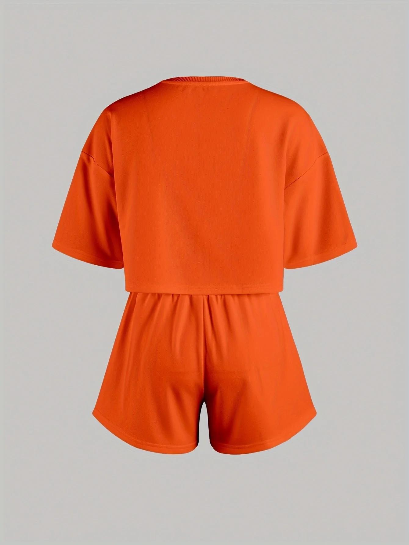 Pyjama d'intérieur décontracté pour femme avec imprimé cœurs bleus – Ensemble short et t-shirt, style cosy pour la maison - Image 7