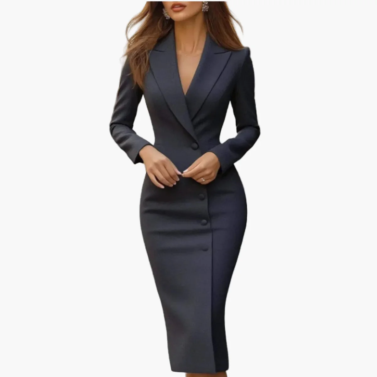 Robe blazer midi ajustée élégante pour femme - style business chic cérémonie - Image 9