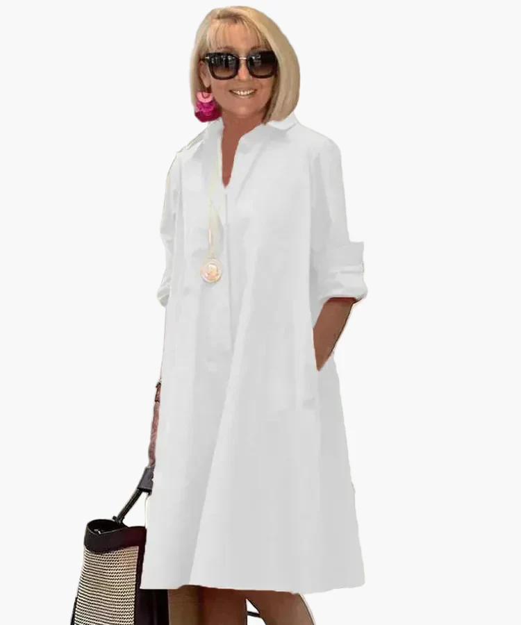 Robe chemise ample chic pour femme, style décontracté élégant, idéale au quotidien - Image 3