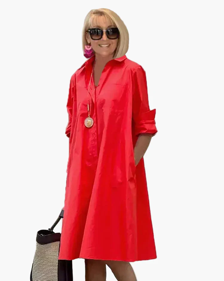 Robe chemise ample chic pour femme, style décontracté élégant, idéale au quotidien - Image 5