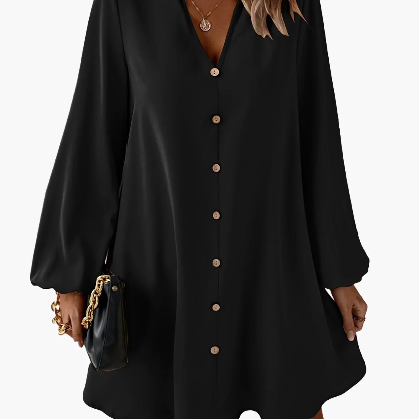 Robe chemise décontractée à boutons pour femme, style chic et moderne, idéale pour le printemps et l'été - Image 10