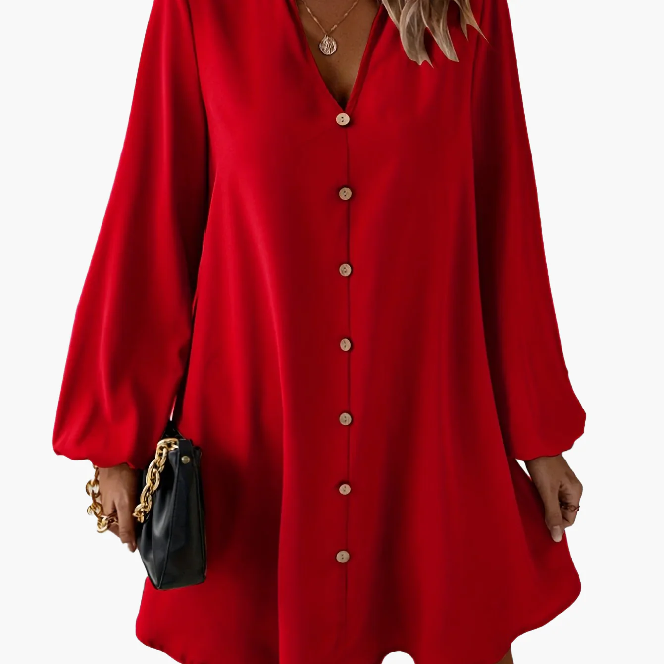 Robe chemise décontractée à boutons pour femme, style chic et moderne, idéale pour le printemps et l'été - Image 11