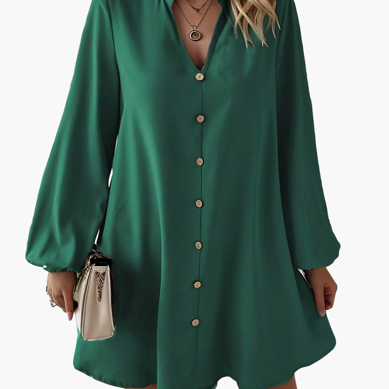 Robe chemise décontractée à boutons pour femme, style chic et moderne, idéale pour le printemps et l'été - Image 9
