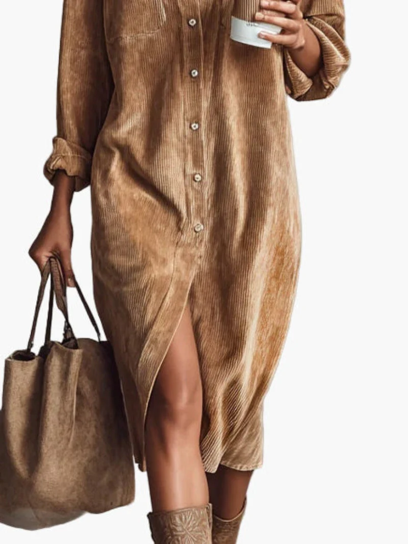 Robe chemise décontractée pour femme style urbain chic idéale au quotidien - Image 3
