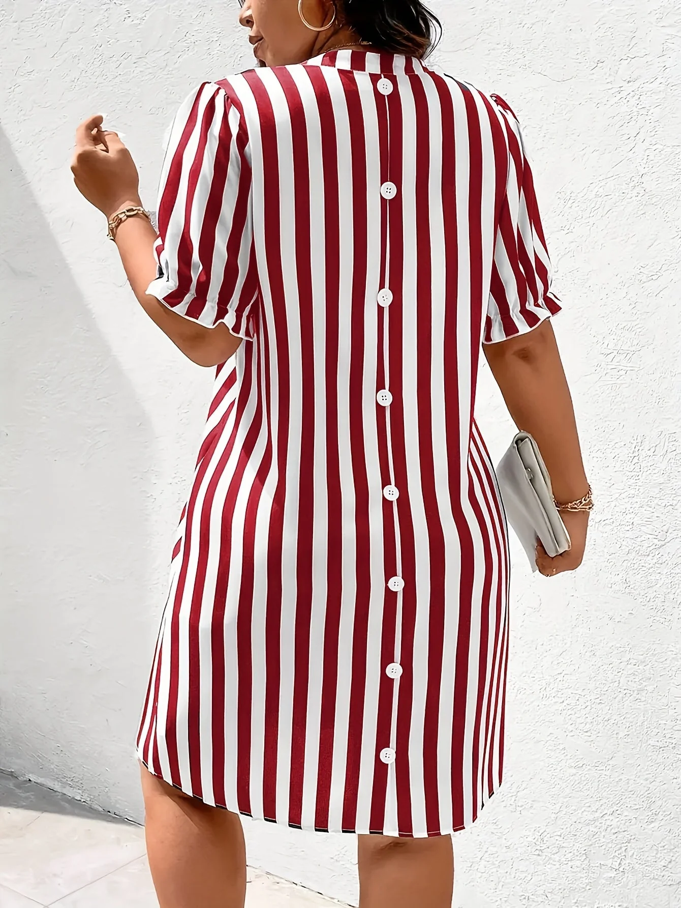 Robe chemise décontractée à rayures pour femme, style élégant pour toutes occasions - Image 4