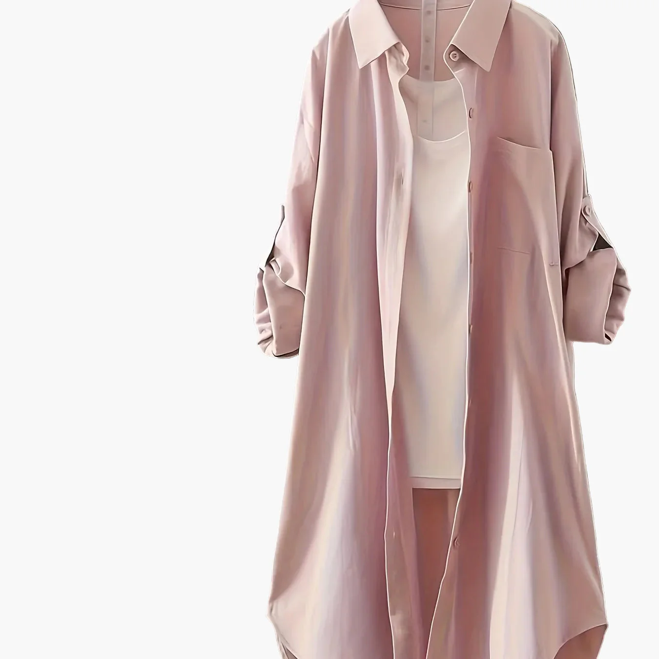 Robe chemise longue style décontracté pour femme, idéale printemps-été - Image 10