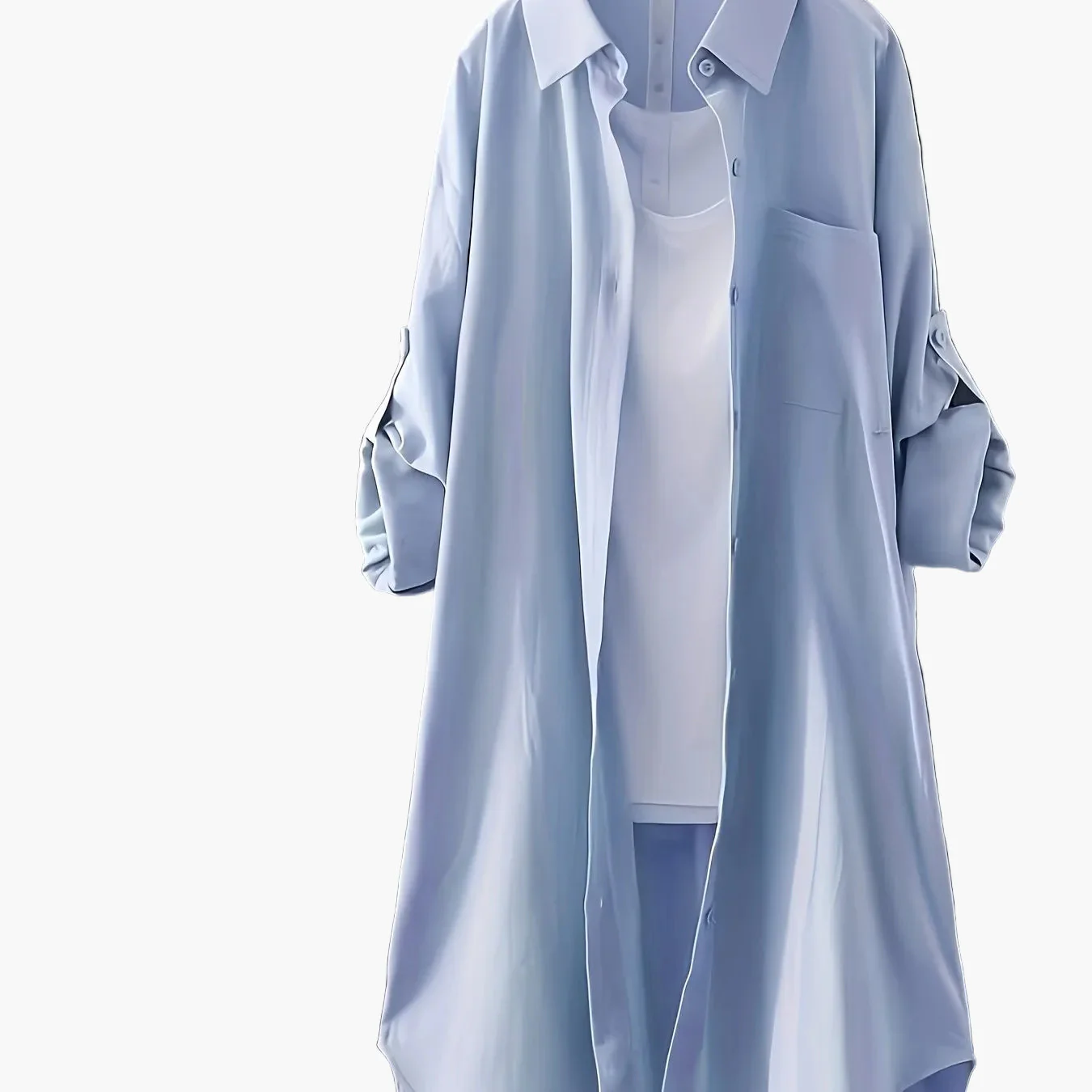 Robe chemise longue style décontracté pour femme, idéale printemps-été - Image 11