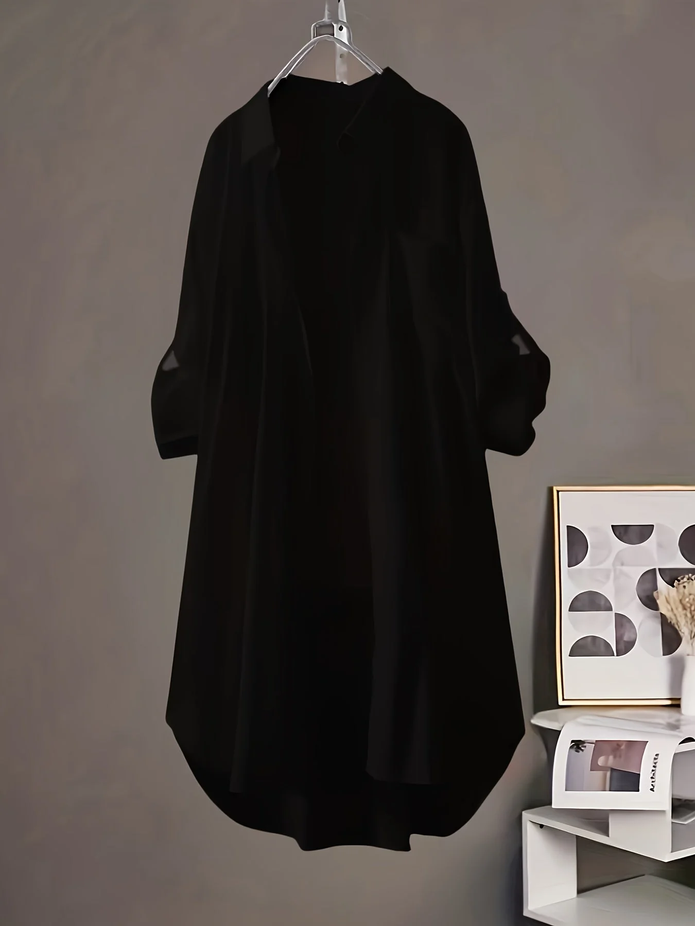Robe chemise longue style décontracté pour femme, idéale printemps-été - Image 2