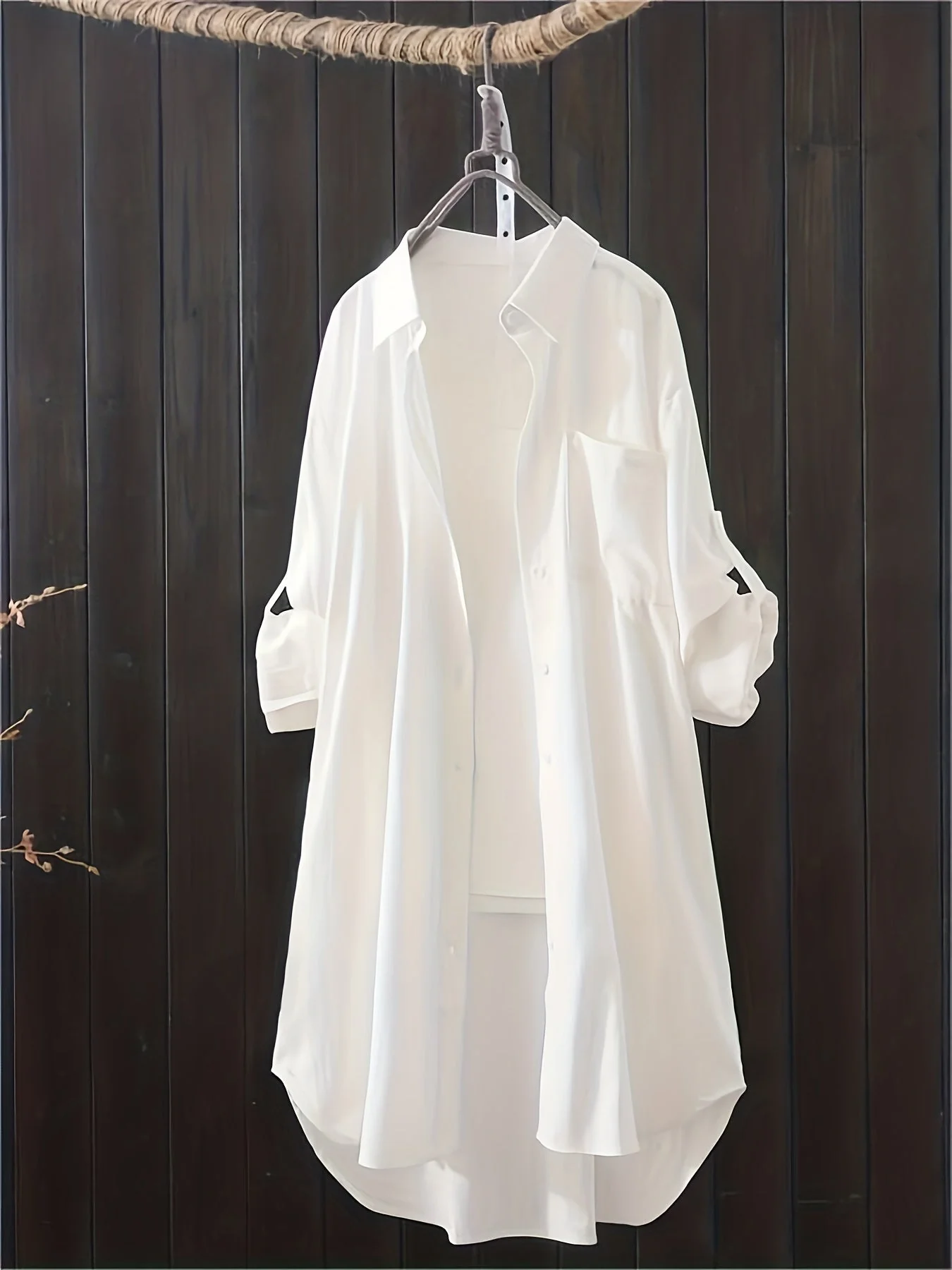 Robe chemise longue style décontracté pour femme, idéale printemps-été - Image 4