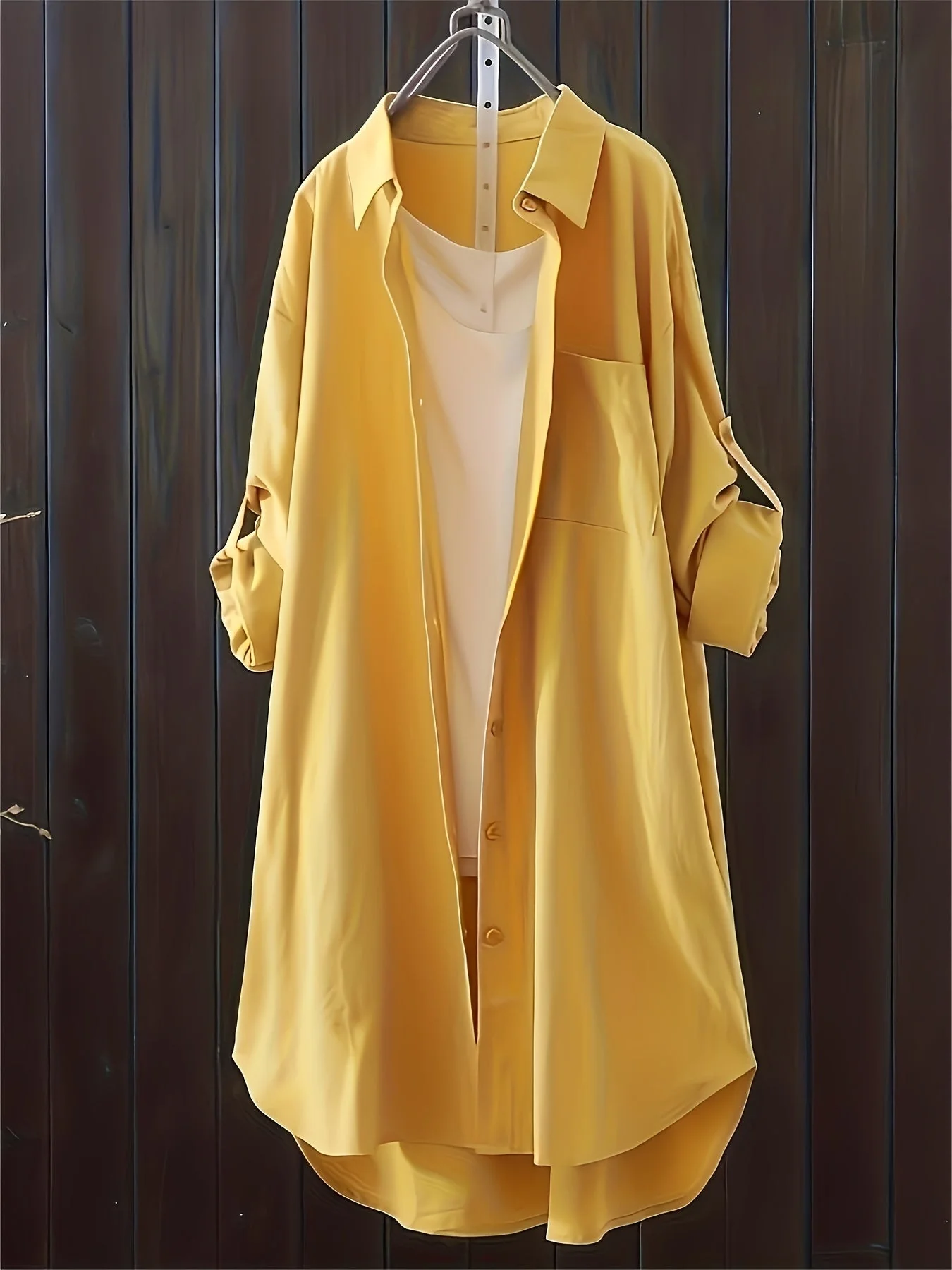 Robe chemise longue style décontracté pour femme, idéale printemps-été - Image 5