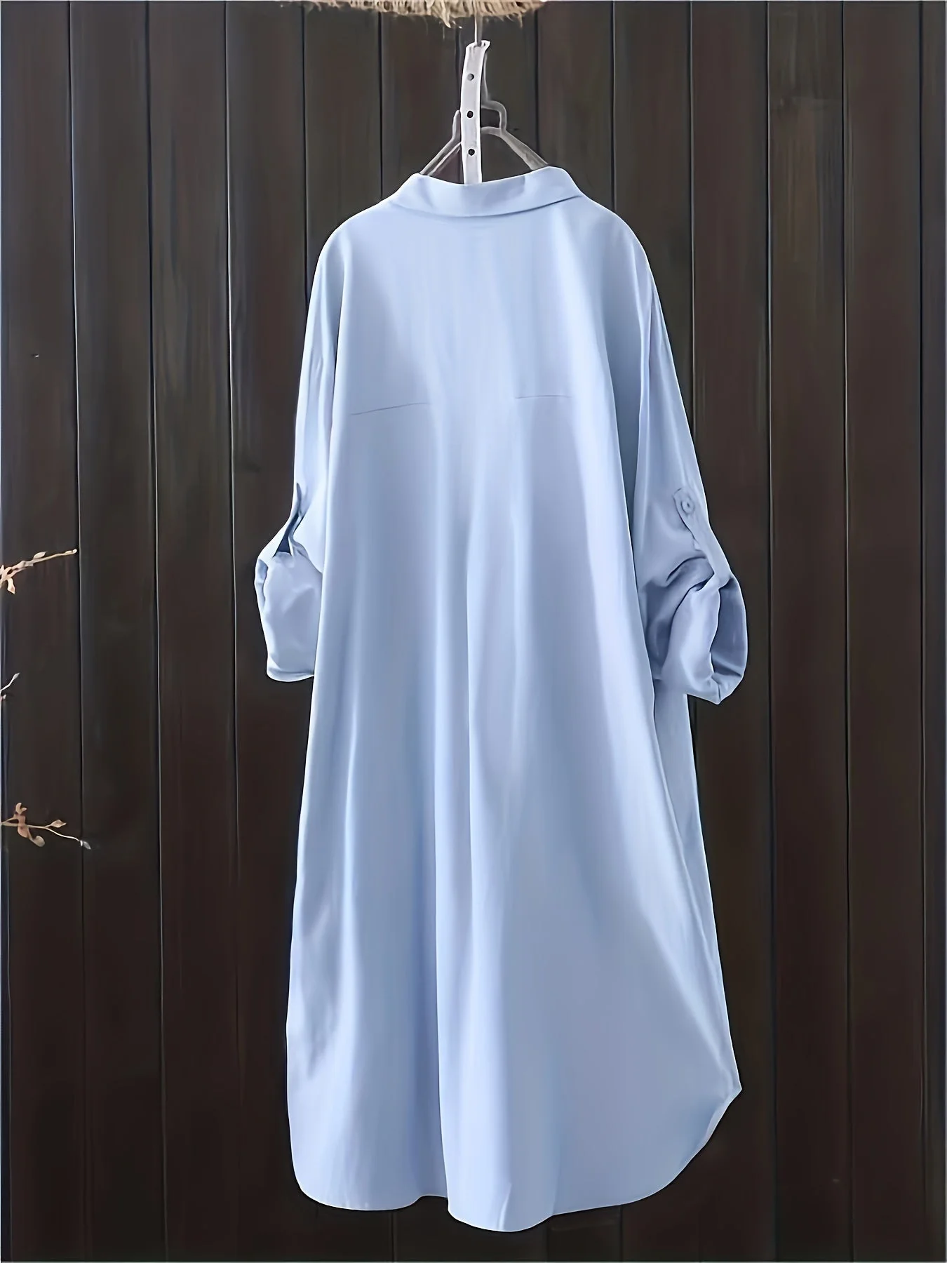 Robe chemise longue style décontracté pour femme, idéale printemps-été - Image 6