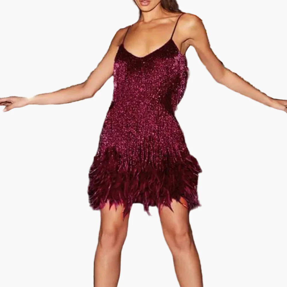 Robe de cocktail femme style années 20 à franges pour soirées élégantes - Image 12