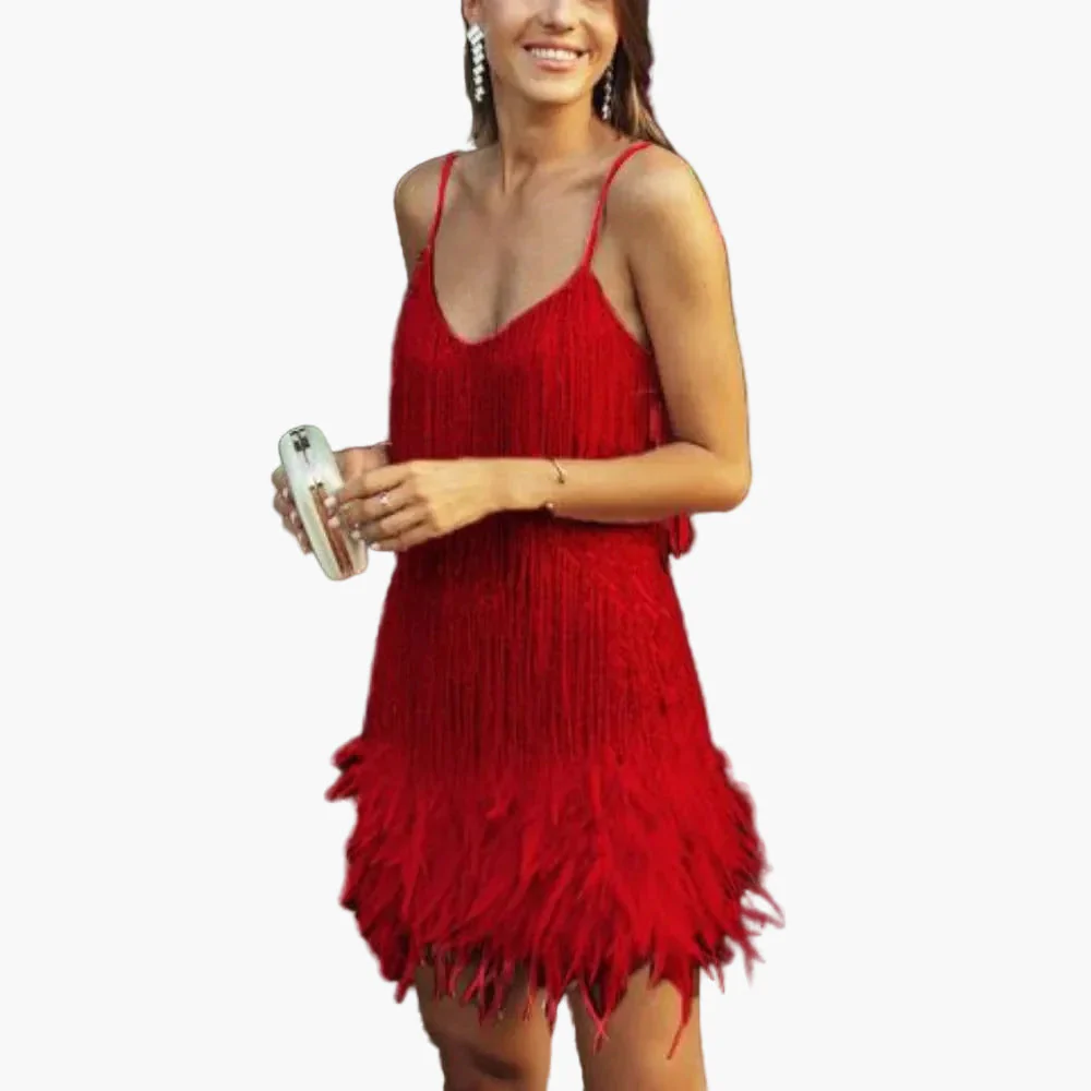 Robe de cocktail femme style années 20 à franges pour soirées élégantes - Image 13