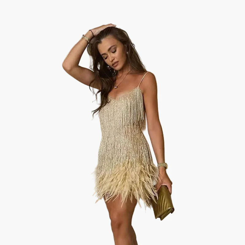 Robe de cocktail femme style années 20 à franges pour soirées élégantes - Image 6