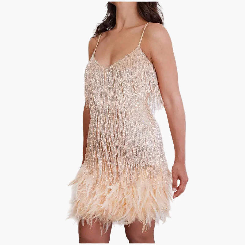 Robe de cocktail femme style années 20 à franges pour soirées élégantes - Image 7