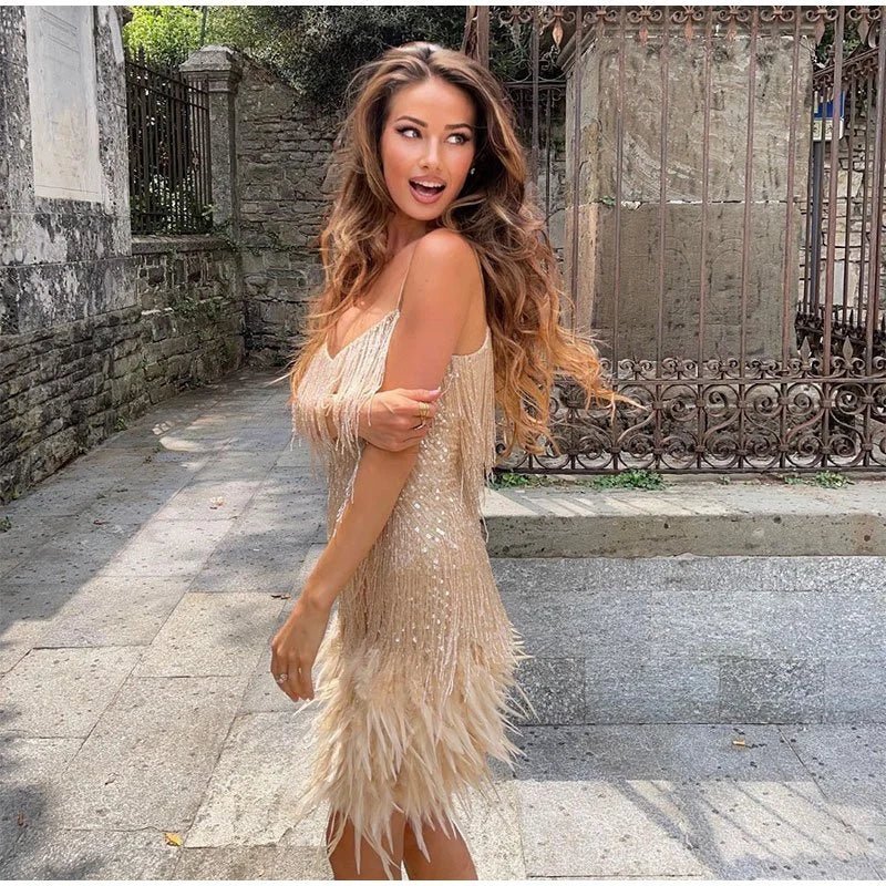 Robe de cocktail femme style années 20 à franges pour soirées élégantes - Image 8