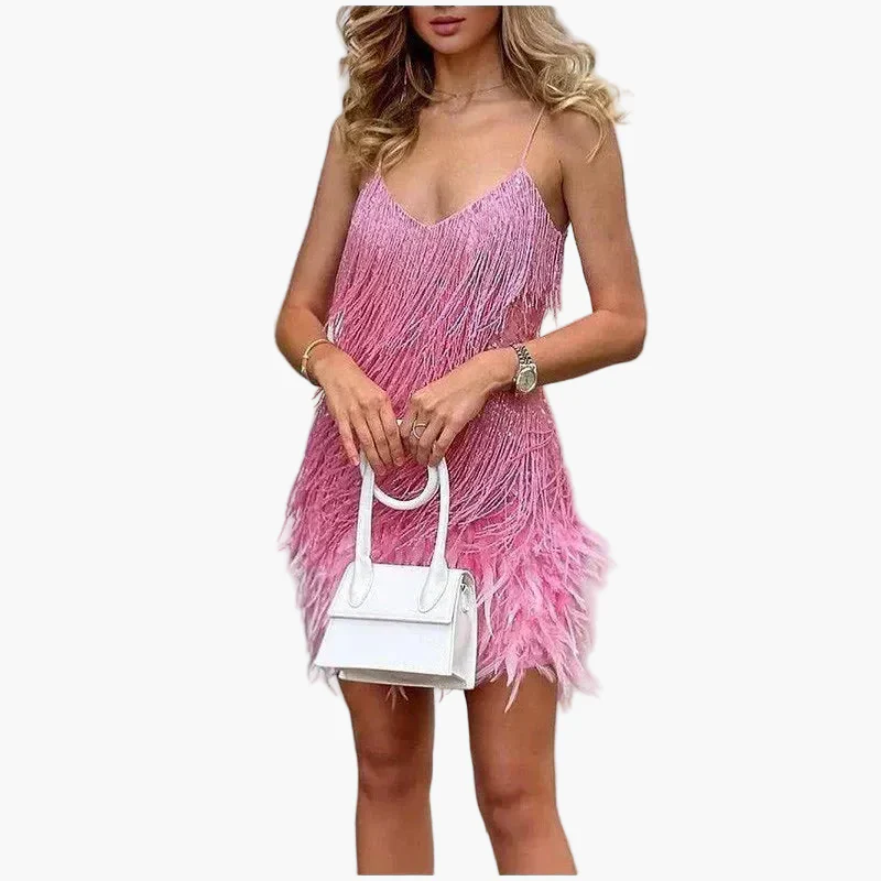 Robe de cocktail femme style années 20 à franges pour soirées élégantes - Image 9