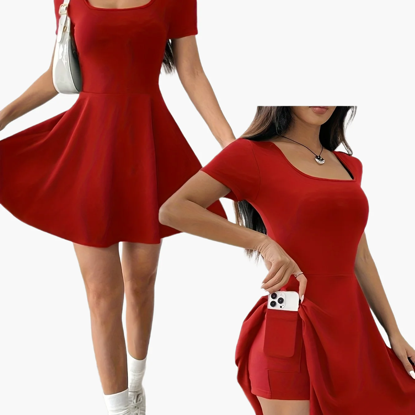 Robe courte élégante pour femme - Style décontracté et tendance, idéale pour l'été - Image 10