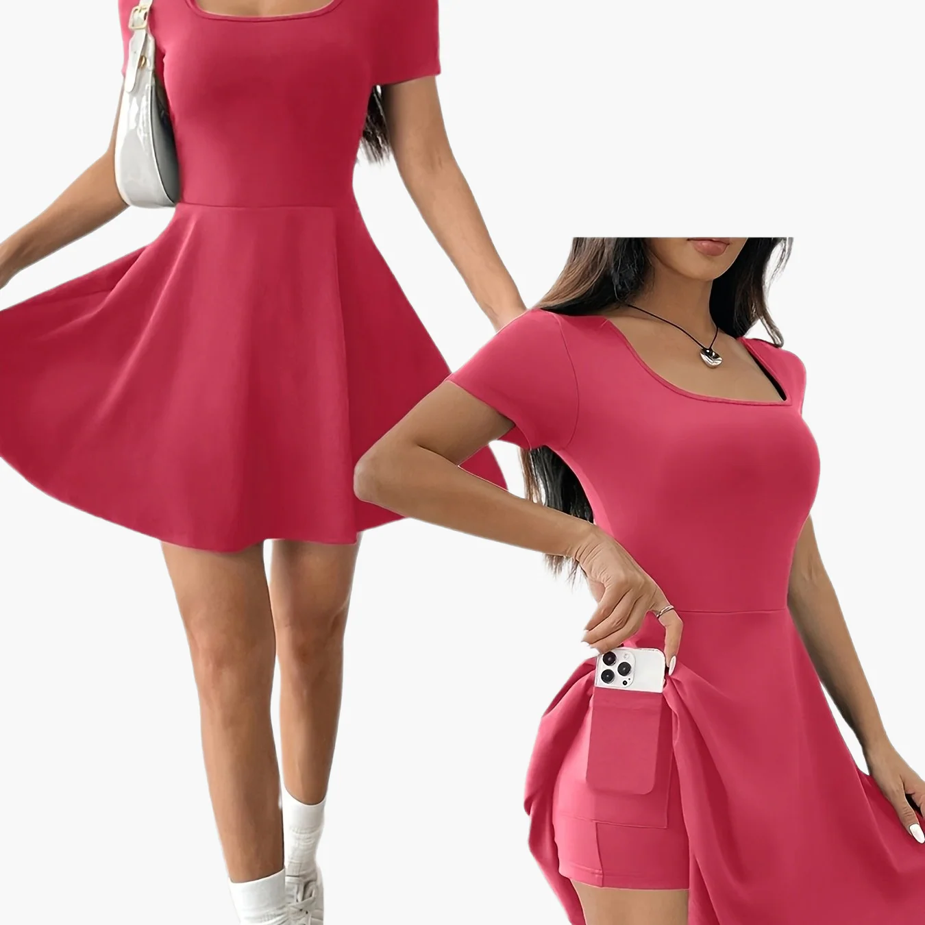 Robe courte élégante pour femme - Style décontracté et tendance, idéale pour l'été - Image 11