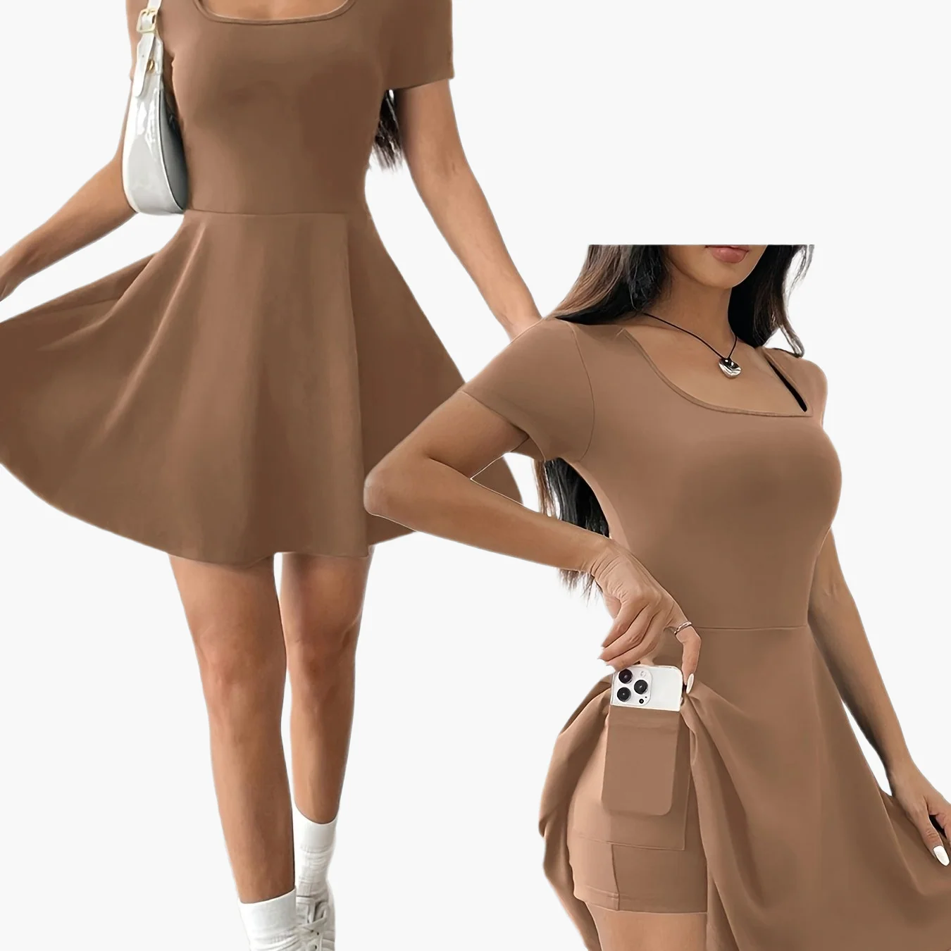 Robe courte élégante pour femme - Style décontracté et tendance, idéale pour l'été - Image 12
