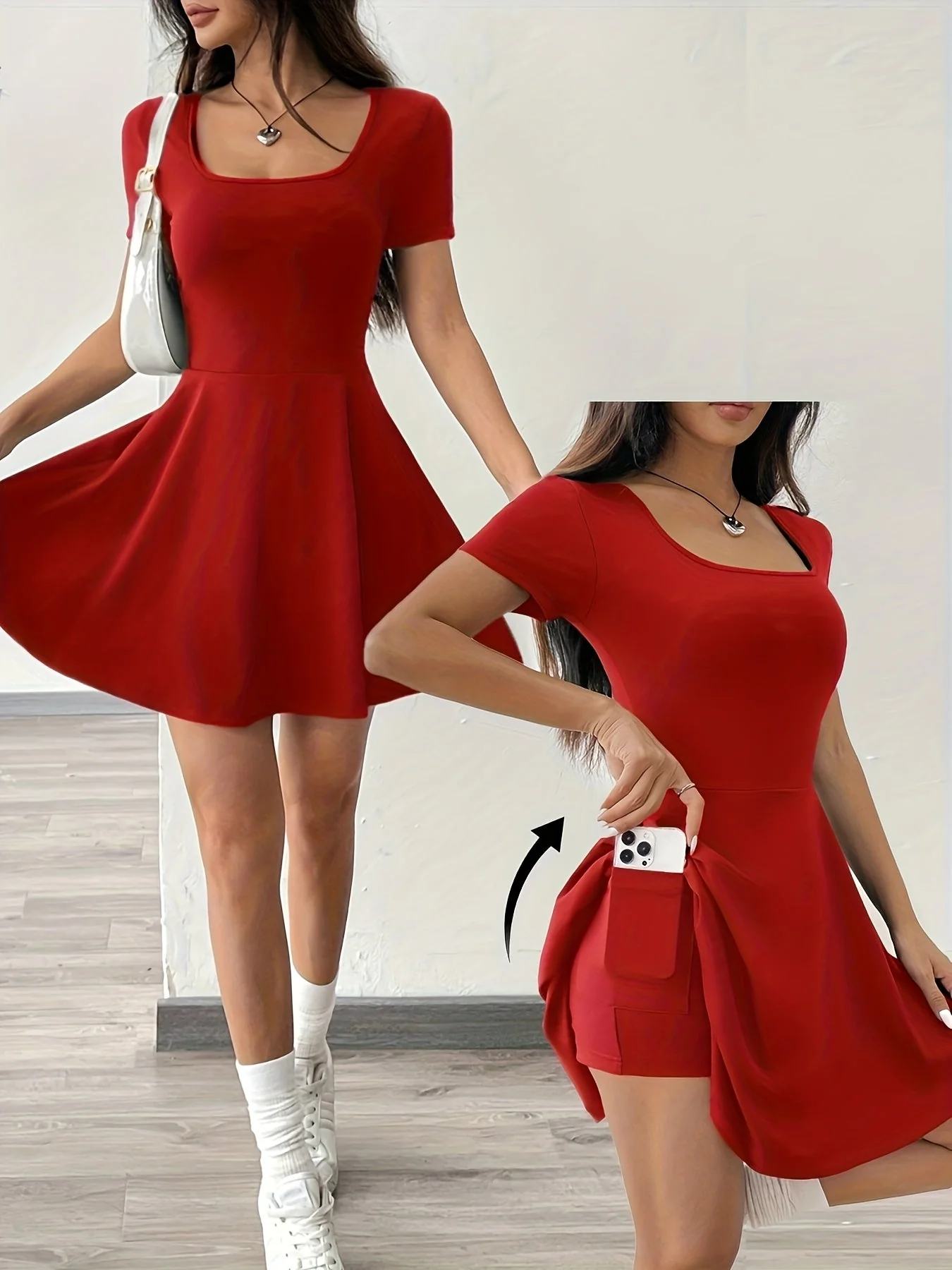 Robe courte élégante pour femme - Style décontracté et tendance, idéale pour l'été - Image 2