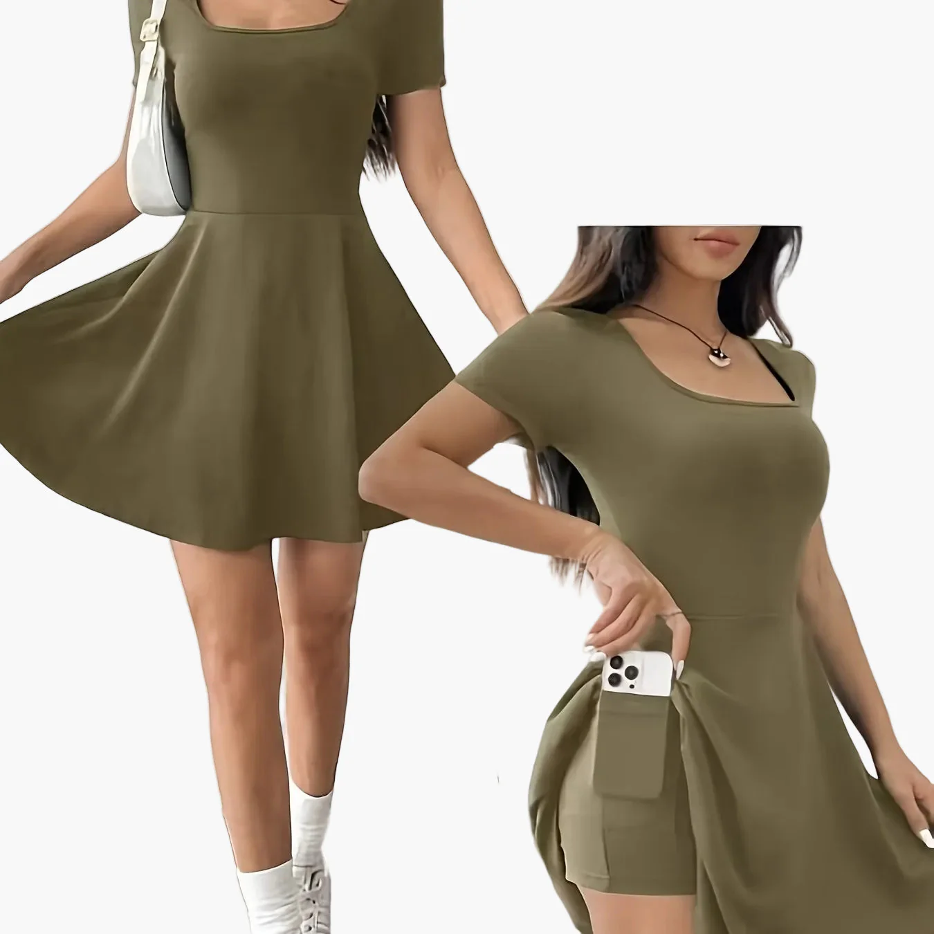 Robe courte élégante pour femme - Style décontracté et tendance, idéale pour l'été - Image 4