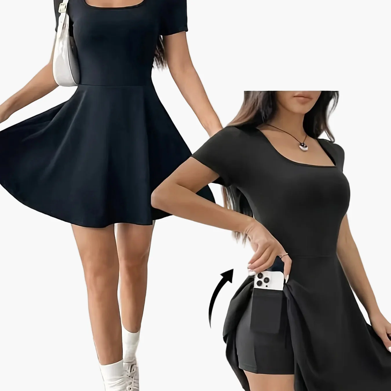 Robe courte élégante pour femme - Style décontracté et tendance, idéale pour l'été - Image 5