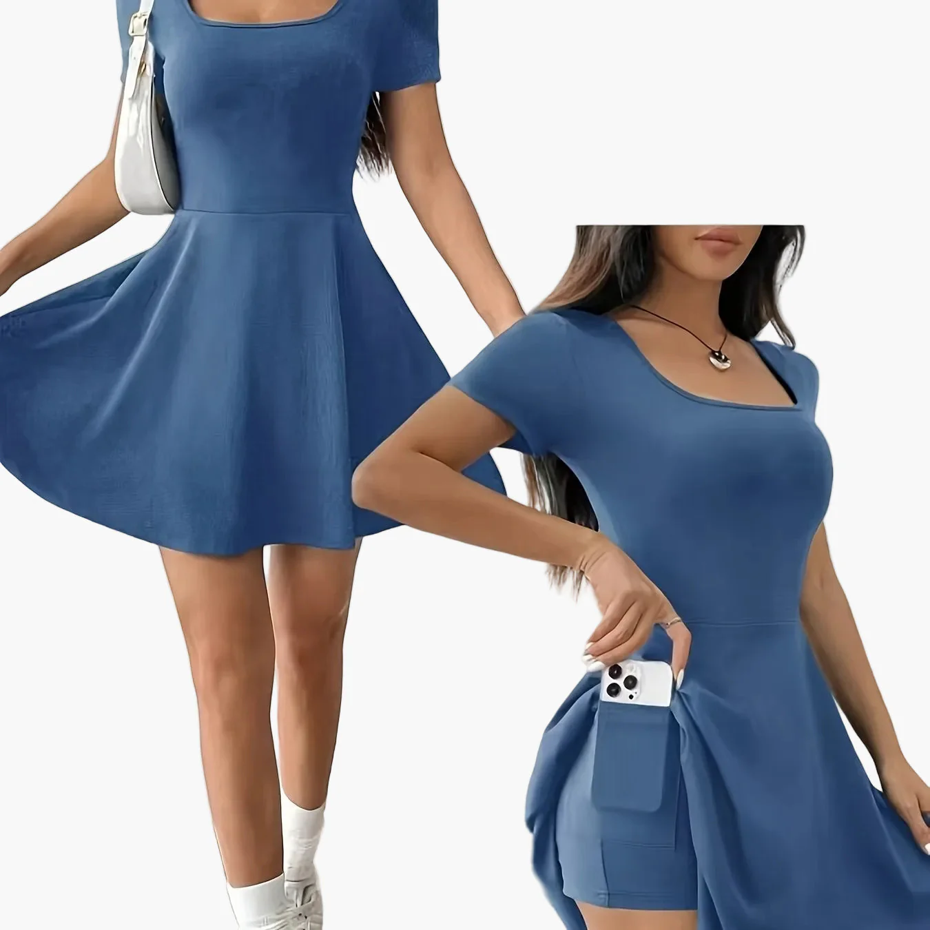 Robe courte élégante pour femme - Style décontracté et tendance, idéale pour l'été - Image 7