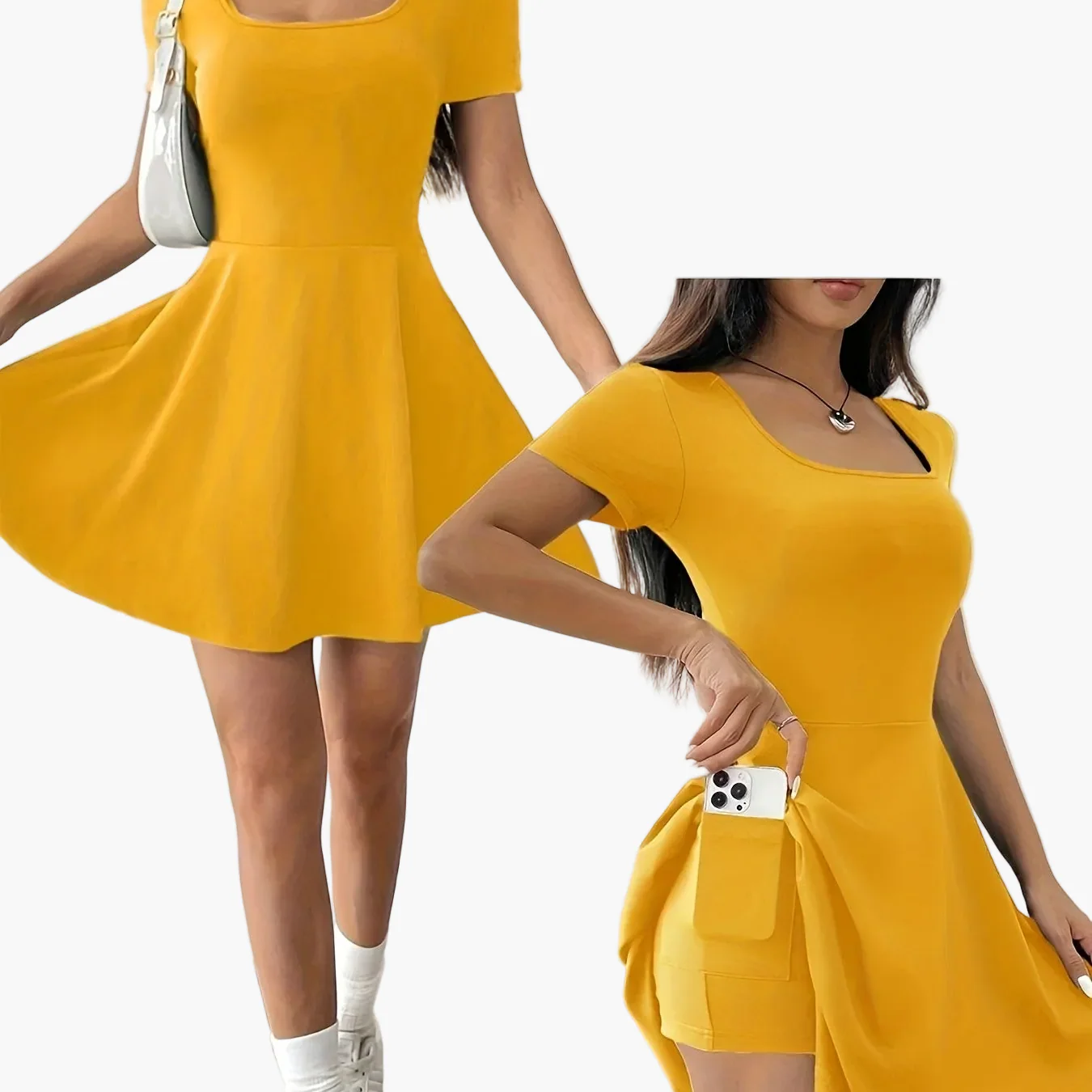 Robe courte élégante pour femme - Style décontracté et tendance, idéale pour l'été - Image 9