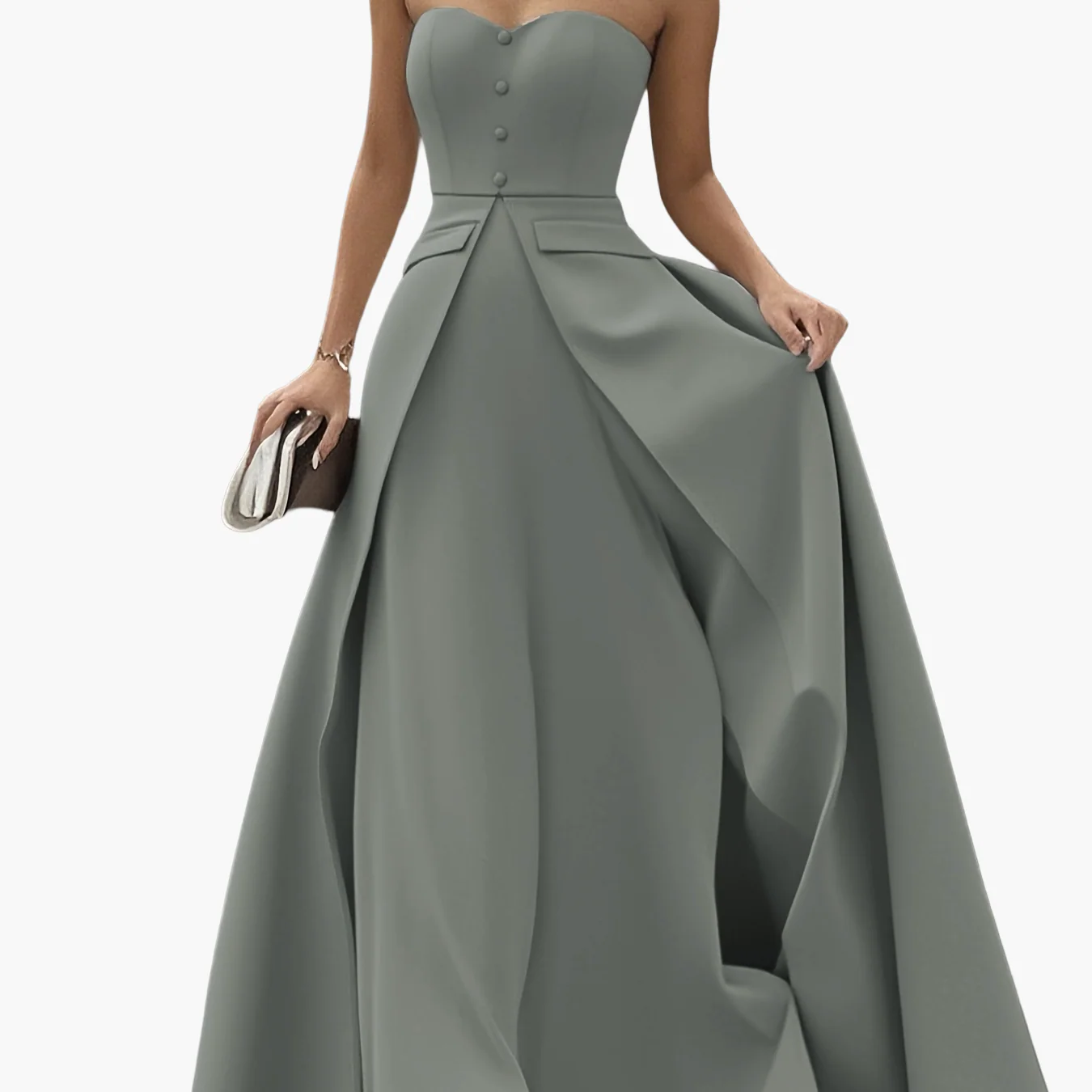 Robe de soirée élégante femme bustier style princesse pour occasions spéciales - Image 12