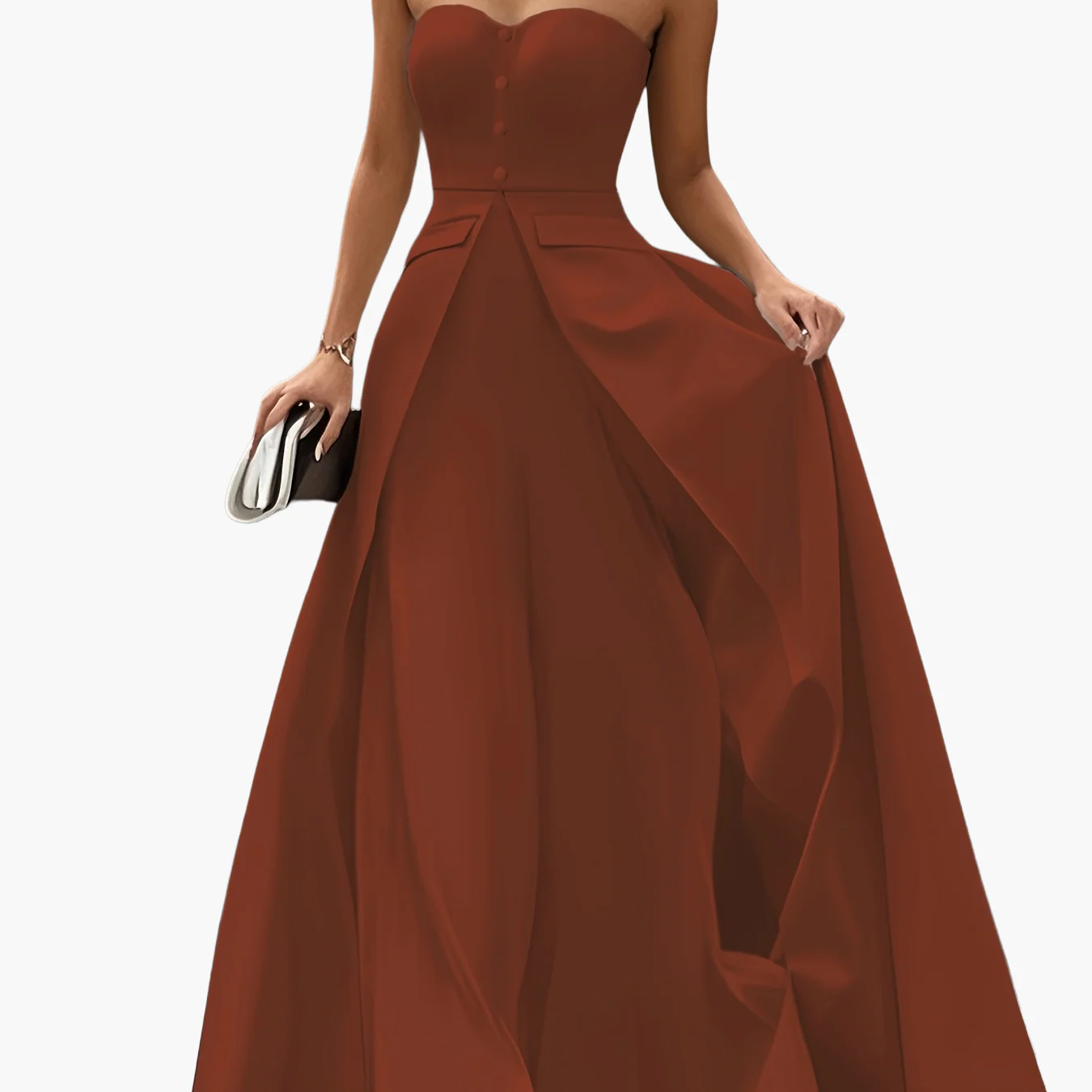 Robe de soirée élégante femme bustier style princesse pour occasions spéciales - Image 15