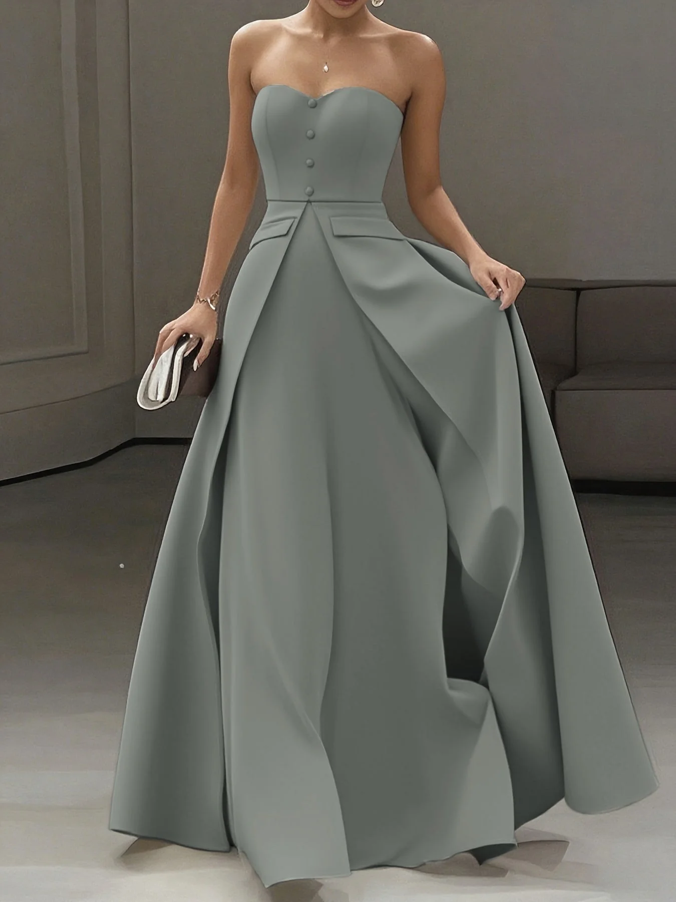 Robe de soirée élégante femme bustier style princesse pour occasions spéciales - Image 2