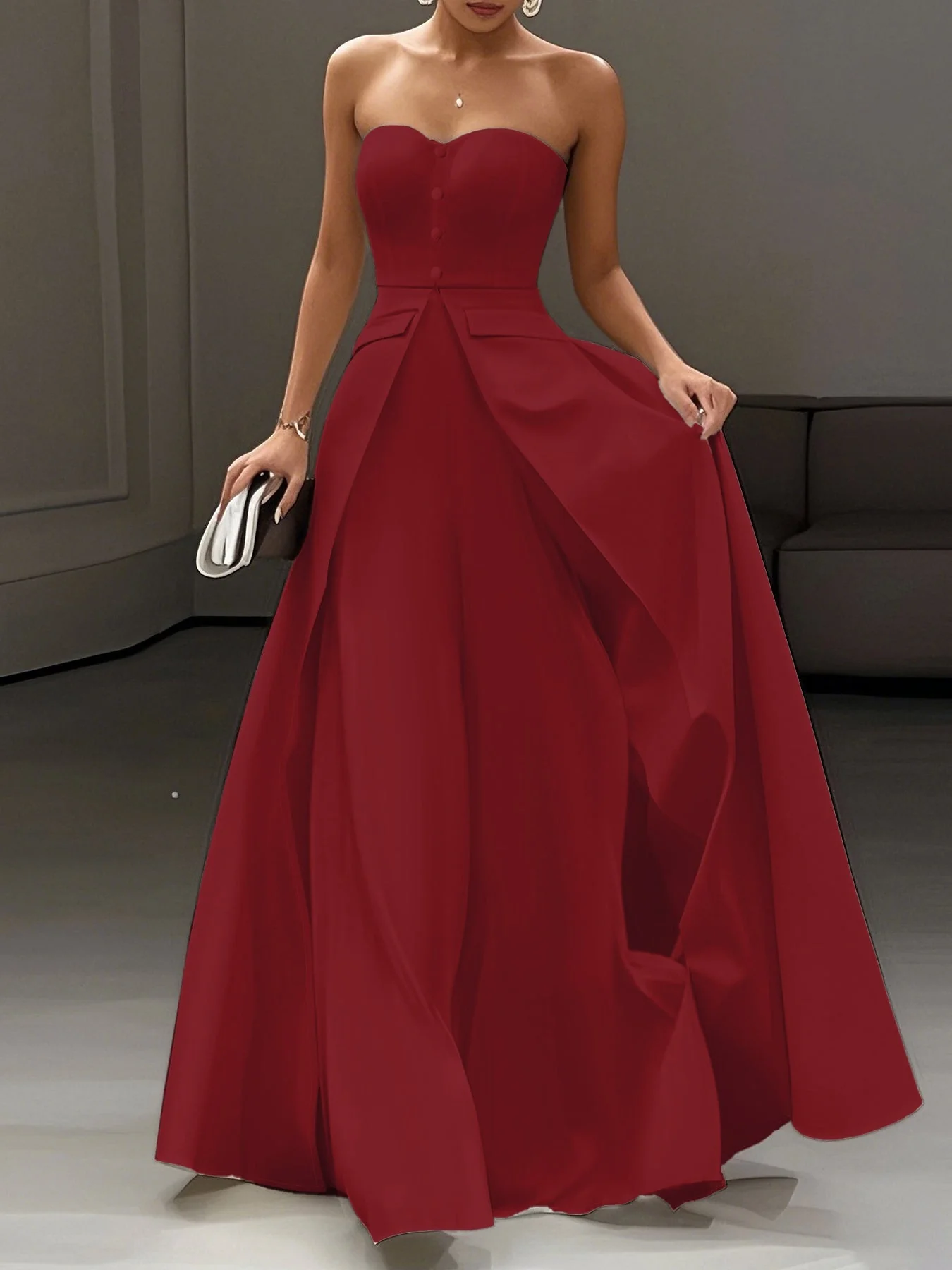 Robe de soirée élégante femme bustier style princesse pour occasions spéciales - Image 4