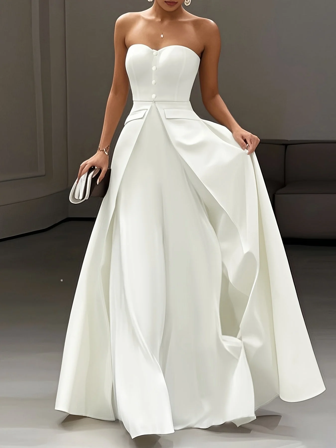 Robe de soirée élégante femme bustier style princesse pour occasions spéciales - Image 6
