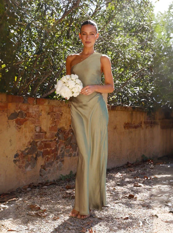 Robe de soirée femme une épaule fendue élégante pour occasions spéciales - Image 3