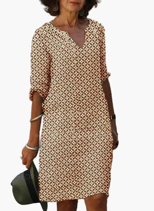 Robe décontractée estivale pour femme à motif géométrique, style chic et confortable - Image 2