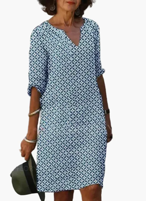 Robe décontractée estivale pour femme à motif géométrique, style chic et confortable - Image 4