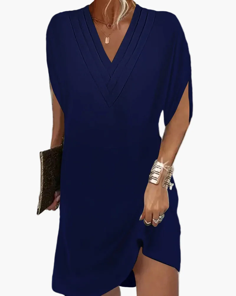 Robe décontractée femme col en V manches fendues style chic pour toutes occasions - Image 10